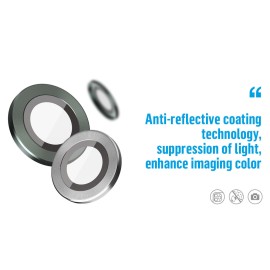Blueo 9H Ring Metal Camera Lens Protector for iPhone 12 Pro Max Black